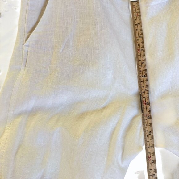 J. Jill Womens Love Linen Pants Size M Off White Ankle Beachy Summer Minimalist - Picture 8 of 11